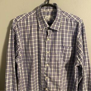 Mens Peter Millar Long Sleeve Button Up Dress Shirt Sz L